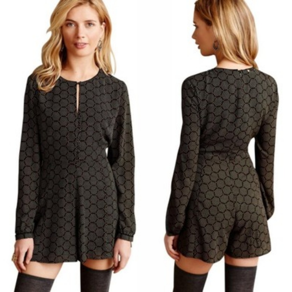 Anthropologie Harlyn Honeycomb Romper